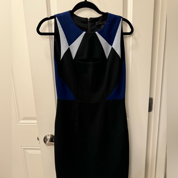 BCBG MAXAZRIA KARIN COLOR BLOCKED CUTOUT SHEATH DRESS - Picture 3 of 5